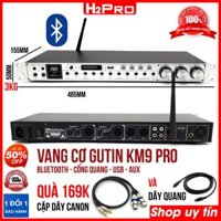 Vang cơ GUTIN KM9 PRO H2Pro, chống hú-vang nhại hay, có điều khiển-bluetooth-cổng quang-usb, vang cơ giá rẻ tặng cặp dây canon và dây quang Optical 169K