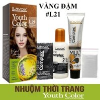 Vàng Đậm Kem Nhuộm Tóc Màu Thời Trang Lavox Youth&amp;Color L21 - Dark Blonde