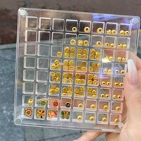 Vàng Đậu Hà Lan Hộp Bảo Quản Trong Suốt Acrylic Vàng Mặt Dây Chuyền Hộp Hiển Thị Mini Cao Trong Suốt Hộp Đựng Tiết Kiệm Tiền Bình