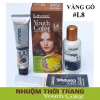 Vàng Gỗ Kem Nhuộm Dưỡng Tóc Màu Thời Trang Lavox Youth&amp;Color L8 - Medium Golden Blonde
