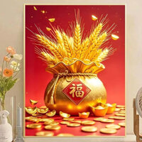 Vàng Lúa Mì Tai Chữ Thập 2025 Phong Cách Mới Thêu Handmade Riêng Thêu Nhỏ Thêu Đầy Đủ