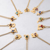 Vàng Mười Hai Chòm Sao Vòng Cổ May Mắn Birthstone Vòng Cổ Châu Âu Mỹ Chòm Sao Vòng Cổ Thép Không Gỉ Trang Sức