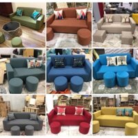 Văng sofa 1m6-1m8 , 2 đôn , gối