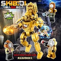 Vàng Titan Đồng Hồ Người Tương Thích Lego Khối Xây Dựng Người Vệ Sinh vs Màn Hình Trẻ Em Tự Làm Đồ Chơi Lắp Ráp Mecha