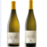 Vang trắng Alto Adige Montiggl Riesling và Anger Pinot Grigio 750ml x 6 chai với 13%vol nhập khẩu Ý