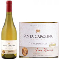 Vang trắng Santa Carolina Gran Reserva Chardonnay 14.5% vol 750ml x 6 chai nhập từ Chile nguyên thùng