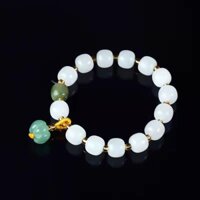 Vàng tự nhiên ngọc bích Xô hạt vòng tay bí ngô Phù hợp với hạt ngọc trắng thạch anh ngọc bích Vòng tay cổ điển vĩnh cửu