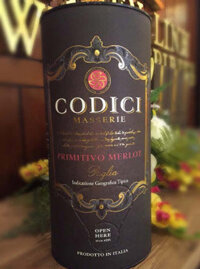 Vang Ý Codici Tarantino Primitivo Merlot (bịch 3L) x 4 bịch nhập khẩu nguyên thùng