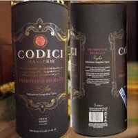 Vang Ý Codici Tarantino Primitivo Merlot (bịch 3L) x 4 bịch