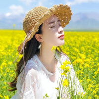 Vành Lớn Mũ Rơm Nữ Chống Nắng Mũ Đi Biển Đi Biển Du Lịch Văn Học Retro Rỗng Rơm Nón #M319#