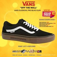 Vans chính hãng 100% Old Skool pro màu đen đảm bảo mã vạch mờ Ori