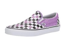 Vans Classic Slip-ON (Glitter Checkerboard) Fairy Wren/True White