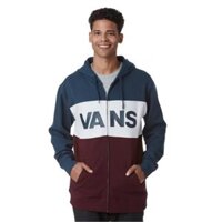 Vans Full-zip Block Logo Insignia Blue Hoodie Sz M
