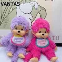Vantas Monchichi Idols Love Beans Búp bê sang trọng, Mặt dây chuyền túi đồ chơi nhồi bông màu hồng trang trí, Quà tặng móc chìa khóa màu xanh 15cm