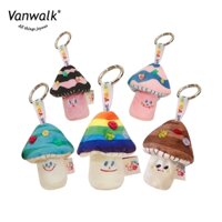 Vanwalk K330 Mùa Xuân Trang Trại Tự Chế Cầu Vồng Dễ Thương Cười Nấm Mặt Dây Chuyền Đồ Chơi Sang Trọng Mặt Dây Chuyền Túi Bảo Quản Nhỏ