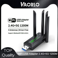 Vaorlo Chính Hãng 4 Ăng Ten 1200Mbps WiFi USB 3.0 Adapter 802.11AX Băng Đô Kép 2.4G / 5GHz Không Dây Wi-Fi Dongle Card Mạng Cho Win 10 / 11 PC