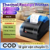 VARB Máy in hóa đơn nhiệt tính USB Bluetooth Máy in mã vạch