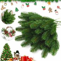 【VARSTR】Artificial Christmas Plants Pine Needle Branches for Party Decorations Set of 24