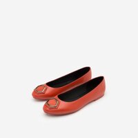 Vascara - Giày Búp Bê Mũi Tròn Phối Khóa Cài - GBB 0411 - Màu Cam Đậm [Chính hãng]