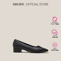 Vascara Giày Leather Bít Mũi Vuông Gót Trụ - BMN 0614