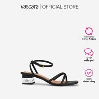 Vascara Giày Sandal Ankle Strap Gót Phối Crystal - SDN 0747