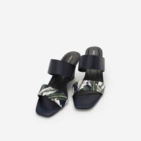 Vascara - Guốc Đế Xuồng Họa Tiết Nhiệt Đới - GXG 0051 -Màu Xanh Navy [Chính hãng]