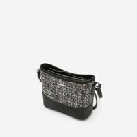 Vascara  Túi Đeo Chéo Phối Vải Tweed - Màu Đen Chính hãng