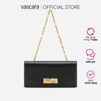 Vascara Túi Xách Tay Nhấn Khóa Kim Loại Phối Sọc - SAT 0315 - Đen - S