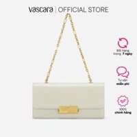 Vascara Túi Xách Tay Nhấn Khóa Kim Loại Phối Sọc - SAT 0315 - Kem - S