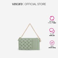 Vascara Ví Cầm Tay Quai Xích Nhiều Ngăn Phối Đan Chéo - WAL 0243 - Xanh Bạc Hà - S