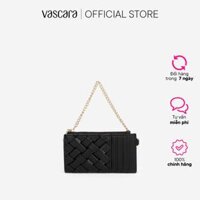 Vascara Ví Cầm Tay Quai Xích Nhiều Ngăn Phối Đan Chéo - WAL 0243 - Đen - S