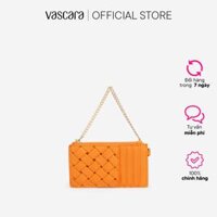 Vascara Ví Cầm Tay Quai Xích Nhiều Ngăn Phối Đan Chéo - WAL 0243 - Cam - S