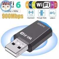 Vast AX900 900Mbps USB WiFi Adapter Băng tần kép 2.4G / 5Ghz WiFi 6 Bộ chuyển đổi USB 900Mbps Bộ chuyển đổi WiFi cho máy tính xách tay Windows 7 10 11 EN