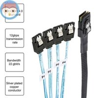 Vast SAS Cáp SATA Mini-SAS SFF-8087 Đến 4 Cáp SATA Mini SAS 4i SFF8087 36P Đến 4 Cáp SATA 7P 12Gbps Dữ Liệu Ổ Cứng 1 / 0.5M EN