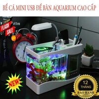 Vật liệu lọc nước hồ cá Xem nuoi ca canh Bể cá mini usb để bàn AQUARIUMmàn hình LCD hiển thị thời giannhiệt độngày thánglưu thông nước tốt cho cá sống tốtBH 1ĐỔI 1SALE 50% (TẶNG KÈM ĐÁ MÀU VÀ CÂY CẢNH NHỰA) 1335