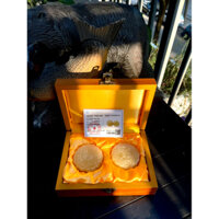 vật phẩm trưng bày hình bánh trung thu bằng cam.thach thiên nhiên tự nhiên, kèm hộp trưng bày