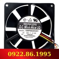 [VAT] Quạt Quạt Làm Mát Bóng Đôi Sanyo Sanyo 109p0924h 201 92x32 24V 0.14a 9Cm đang sale