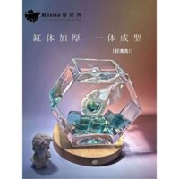 Vật trang trí cảnh quan bể cá để bàn bằng thủy tinh siêu trắng hình ngũ giác đặc biệt cho phòng khá