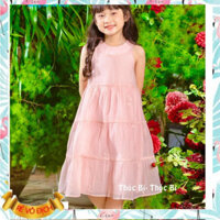 Váy 2 dây bé gái tặng chun buộc tóc 2-11 tuổi cổ cách điệu thêu hoa hàng thiết kế vải tơ nhẹ