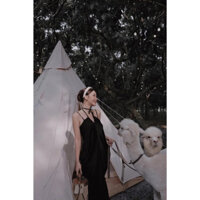 Váy 2 dây buộc cổ yếm nàng ther chuẩn tag Ashley Thuyvantran