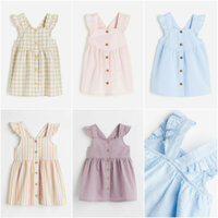 Váy 2 dây cánh tiên kẻ caro be hồng xanh sọc 112354 0937588 HM H&M_hàng chính hãng authentic