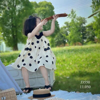 Váy 2 dây chấm bi đen trắng