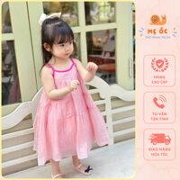Váy 2 dây cho bé gái, chất tơ mềm mịn thướt tha siêu đẹp, set váy đầm công chúa tiểu thư cho bé đi du lịch đi biển
