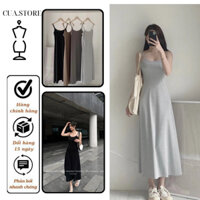 Váy 2 dây dài ôm body chất tăm lạnh co dãn