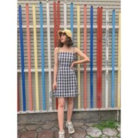 VÁY 2 DÂY- ĐẦM 2 DÂY BUỘC VAI KẺ CARO SIÊU HOT