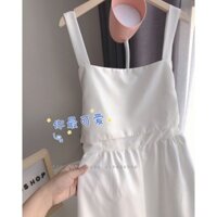 Váy 2 dây đầm maxi trắng nữ thắt nơ lưng váy dài đi biển xixeoshop - V31