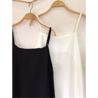☫▣♣Váy 2 dây , đầm suông -  Váy ngủ chất đũi trơn basic nữ nhiều màu form rộng bầu mặc thoải mái - Minwear