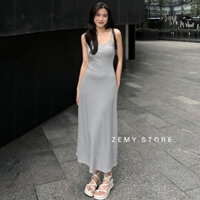 Váy 2 dây dáng dài đầm hai dây maxi body xòe đi biển
