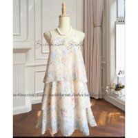 váy 2 dây dáng tầng phom baby dài ngang gối đối với 1m5r