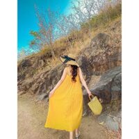 VÁY 2 DÂY ĐI BIỂN, ĐẦM MAXI DẬP LY DÁNG DÀI